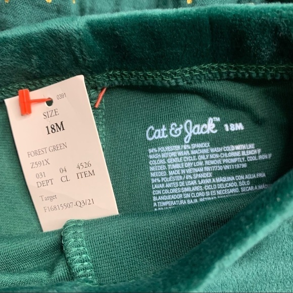 Cat & jack emerald green 2 piece set nwt evergreen top bottom 18 months - Picture 2 of 6